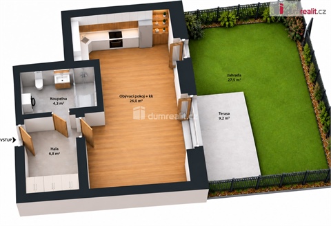 Pronájem bytu 1kk, 37 m² - 2