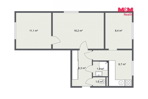 Prodej bytu 3+1, 55 m² 6