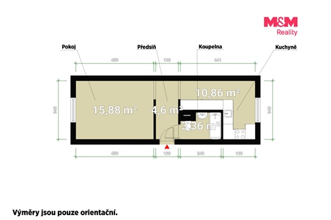 Pronájem bytu 1+1, 35 m² - 2