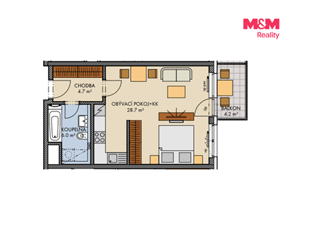 Prodej bytu 1kk, 41 m² 2