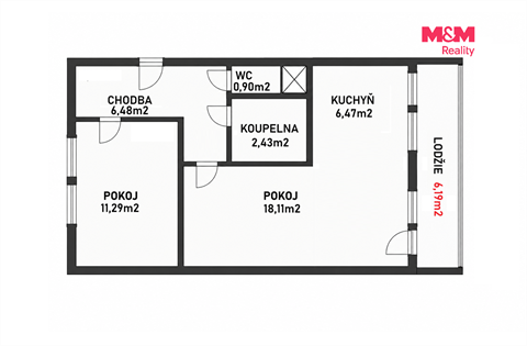 Prodej bytu 2+1, 44 m² 8