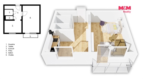 Pronájem bytu 1+1, 39 m² - 8