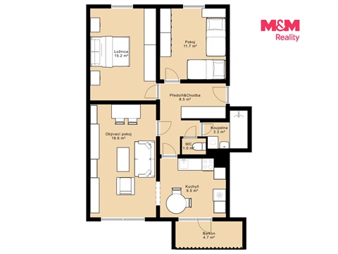 Prodej bytu 3+1, 69 m² 18