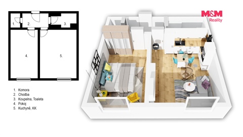 Prodej bytu 2kk, 48 m² - 0