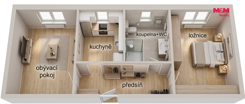 Prodej bytu 2+1, 44 m² - 0