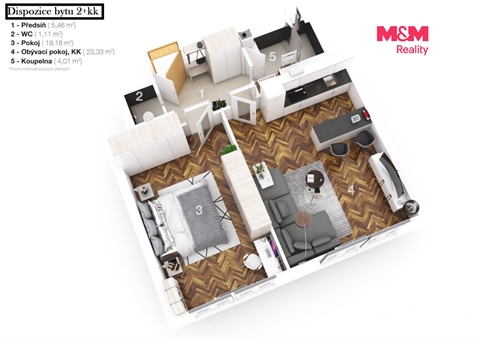 Prodej bytu 2kk, 54 m² - 14