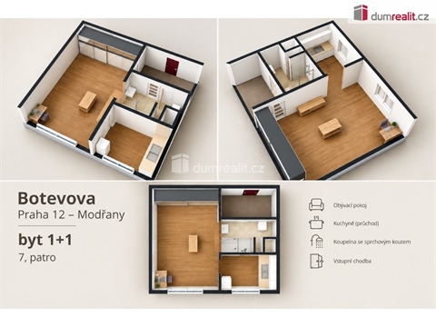 Pronájem bytu 1+1, 31 m² - 2