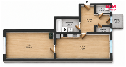 Prodej bytu 2kk, 52 m² 8