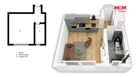 Prodej bytu 1kk, 22 m² - 12