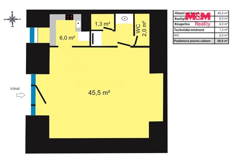 Prodej obchodních prostor, 59 m² - 2