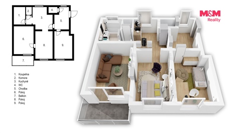 Prodej bytu 3+1, 75 m² - 0