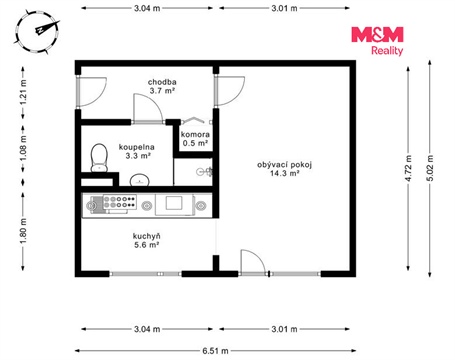 Prodej bytu 1+1, 27 m² - 8