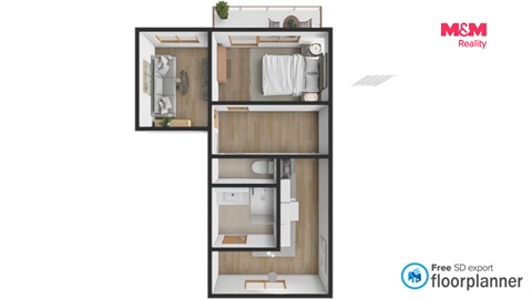 Pronájem bytu 2+1, 53 m² - 8