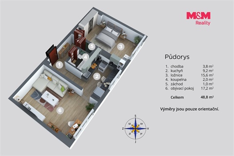 Prodej bytu 2+1, 53 m² - 2