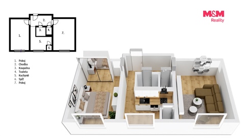 Prodej bytu 2+1, 52 m² - 2