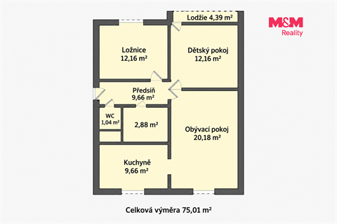 Prodej bytu 3+1, 75 m² 16