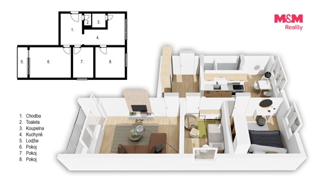 Prodej bytu 3+1, 60 m² 0