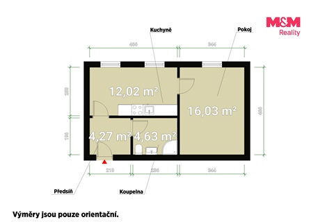 Pronájem bytu 1+1, 37 m² 6