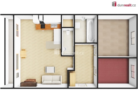 Pronájem bytu 3kk, 55 m² - 4