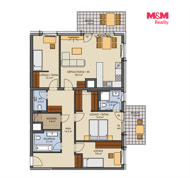 Prodej bytu 4kk, 107 m² - 0