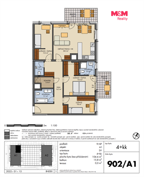 Prodej bytu 4kk, 107 m² 2