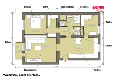 Pronájem bytu 3kk, 66 m² 2