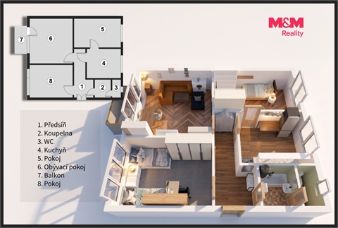 Prodej bytu 3+1, 63 m² - 0
