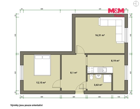 Prodej bytu 2+1, 49 m² - 2