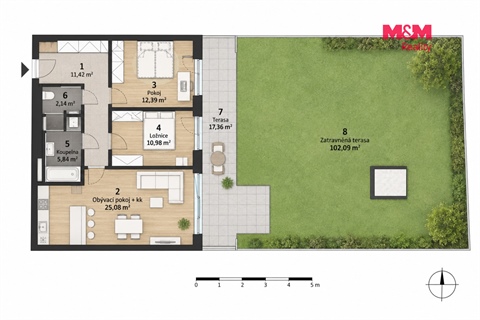 Pronájem bytu 3kk, 70 m² - 14