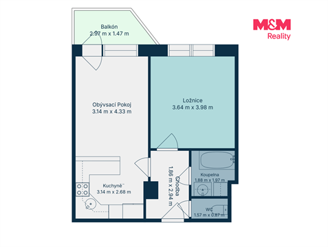 Prodej bytu 2kk, 46 m² - 0