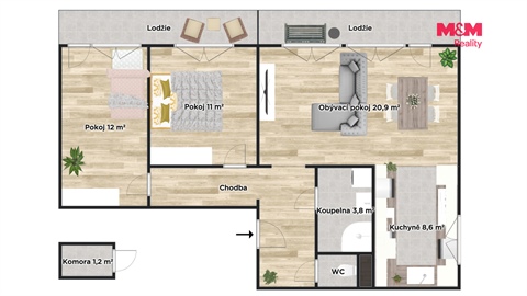 Prodej bytu 3kk, 67 m² - 18