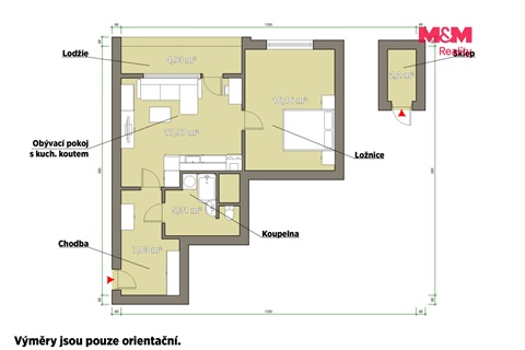 Pronájem bytu 2kk, 54 m² 26