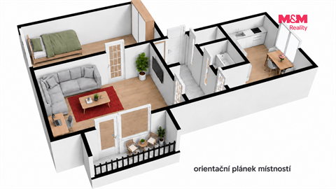 Pronájem bytu 2+1, 53 m² - 6