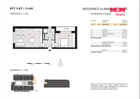 Prodej bytu 2kk, 59 m² - 2