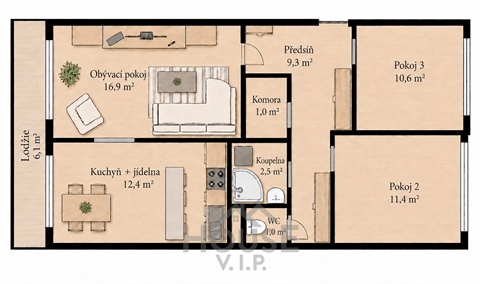 Prodej bytu 3+1, 67 m² - 14