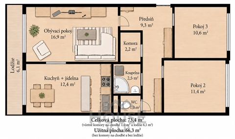 Prodej bytu 3+1, 67 m² 20