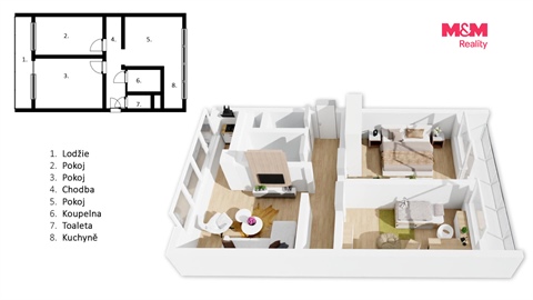 Prodej bytu 3kk, 65 m² - 0