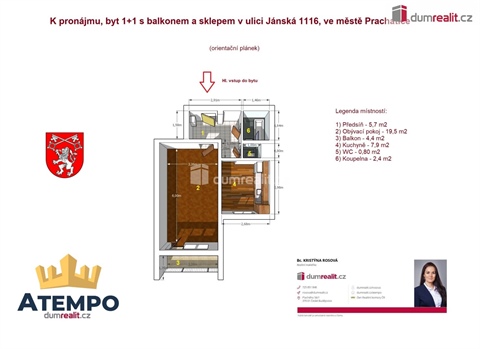 Pronájem bytu 1+1, 41 m² 0
