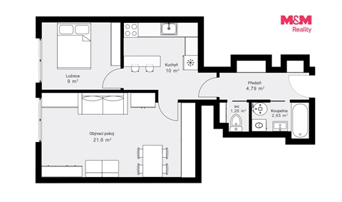 Prodej bytu 2+1, 51 m² - 10