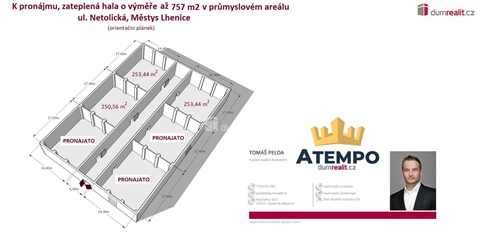 Pronájem skladu / haly, 250 m² - 0
