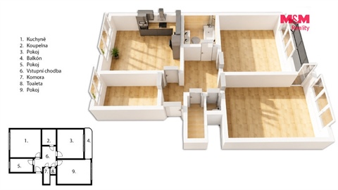 Pronájem bytu 3+1, 97 m² - 8