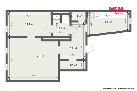 Prodej bytu 2+1, 52 m² 12