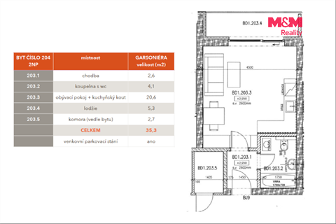 Pronájem bytu 1kk, 27 m² 2
