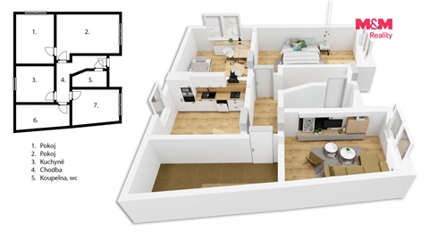 Prodej bytu 3+1, 73 m² - 0