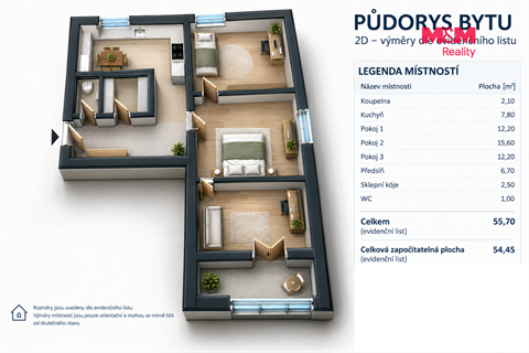Prodej bytu 3+1, 56 m² 14