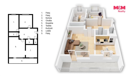 Prodej bytu 3+1, 68 m² - 0