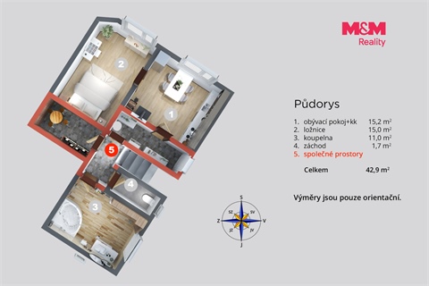 Prodej bytu 1+1, 43 m² - 18