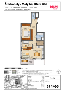Prodej bytu 3kk, 73 m² - 0