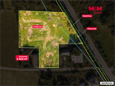 Prodej stavebního pozemku, 3 424 m² 2