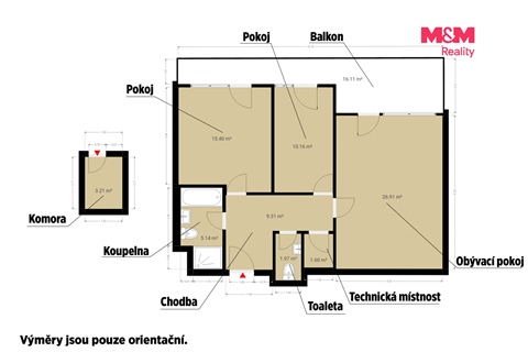 Pronájem bytu 3kk, 90 m² - 20